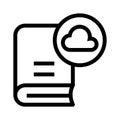 Book cloud line icon Royalty Free Stock Photo