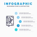 Book, Codex, Constitution, Declaration, Edict Line icon with 5 steps presentation infographics Background Royalty Free Stock Photo