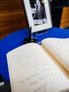 The book of condoleances for Helmut Kohl at European Parliament