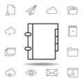 book contact folder phone outline icon. Detailed set of unigrid multimedia illustrations icons. Can be used for web, logo, mobile Royalty Free Stock Photo