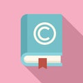 Book copywrite icon flat vector. Web design