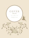 Book cover with decorative embroidery frame in vintage style vector with ornamental elements: Royalty Free Stock Photo