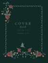 Book cover with decorative embroidery frame in vintage style vector with ornamental elements