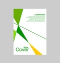 Book cover design with colored triangles