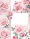 Cover watercolor painting pink rose book