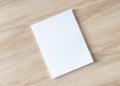 Book cover mockup with blank white front paper page a4 paperback mock up for catalog, magazine, menu, booklet, notebook Royalty Free Stock Photo