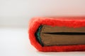 Book cover red velvet detail close up view Royalty Free Stock Photo