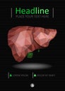 Book cover template with Realistic human liver with bile duct an