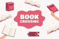 book crossing background cartoon style