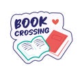 Book Crossing Colorful Vector Sticker