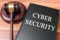 Book with cyber security laws. Justice and legislation concept Royalty Free Stock Photo