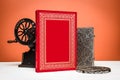 Book and decor in vintage style Royalty Free Stock Photo