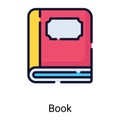 book, dictionary color line icon