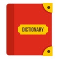 Book dictionary icon, flat style