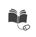 Book and Digital Mouse, Online Book Logo Vector Symbol Royalty Free Stock Photo