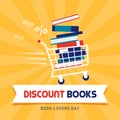 Book discount on book lovers day Royalty Free Stock Photo