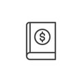 Book with dollar outline icon