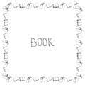 Book doodle frame Royalty Free Stock Photo