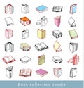 Book doodle set, illustration vector