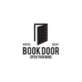 Book door logo design template Royalty Free Stock Photo