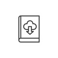 Book download cloud outline icon