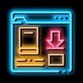 book download folder neon glow icon illustration