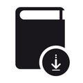 Book Download Icon - Vector Illustration - Isolated On White