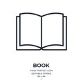 Book editable stroke outline icon isolated on white background flat vector illustration. Pixel perfect. 64 x 64 Royalty Free Stock Photo