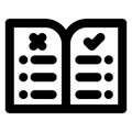 Book, education bold vector icon which can be easily modified or edited