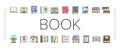 Book Educational Literature Read Icons Set Vector Royalty Free Stock Photo