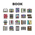 Book Educational Literature Read Icons Set Vector Royalty Free Stock Photo