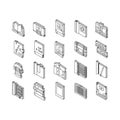 Book Educational Literature Read isometric icons set vector Royalty Free Stock Photo