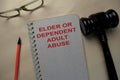 The Book of Elder or Dependent Adult Abuse on office desk