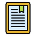 Book in electronic reader icon color outline vector