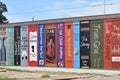 Book ends painted on the library in Ashdown Arkansas