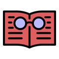 Book exploration icon color outline vector