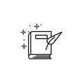 Book feather icon. Element of copywriting icon