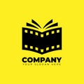 Book film roll strip production house logo, simple conceptual logo. Monogram style . Logo Vector illustration. Perfect for cinema