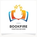 Book Fire Logo Design Template Inspiration