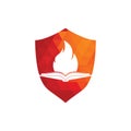 Book fire vector logo design.