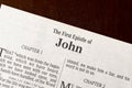 The Book of First John Title Page Close-up Royalty Free Stock Photo