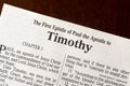 The Book of First Timothy Title Page Close-Up Royalty Free Stock Photo