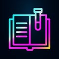 Book, flask nolan icon. Simple thin line, outline vector of bioengineering icons for ui and ux, website or mobile application Royalty Free Stock Photo