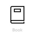 Book flat icon. Editable Vector Stroke.