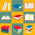 Book flat icon set Royalty Free Stock Photo