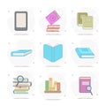 book flat, open book, education, electronic book, tutorial, video book vector flat illustration Royalty Free Stock Photo