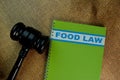 The Book of Food Law on office desk. and gavel Royalty Free Stock Photo