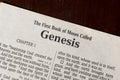 The Book of Genesis Title Page Close-up Royalty Free Stock Photo