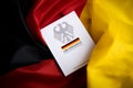 The book of German constitution basic law on flag of federal republic of Germany