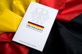 The book of German constitution basic law on flag of federal republic of Germany